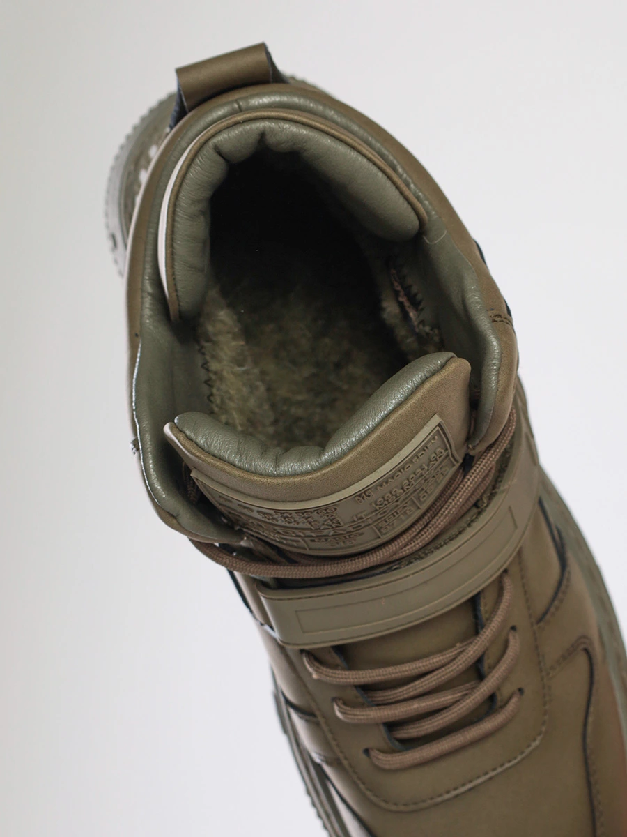 Ботинки цвета хаки из натурального нубука